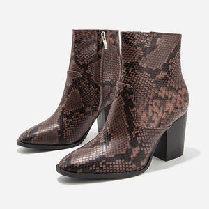 Women's Pointed-Toe Booties - Natural Snake